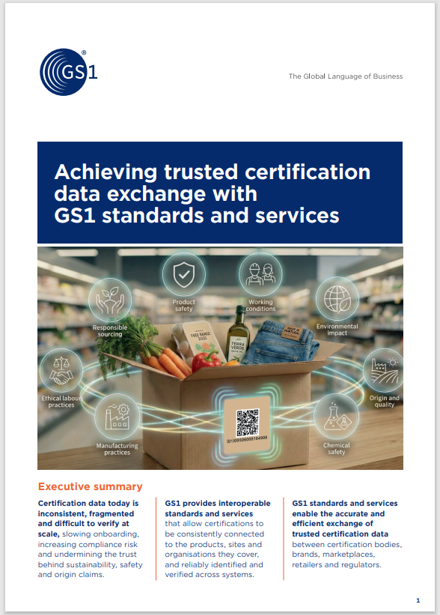 Hoe GS1 helpt bij efficiënt en betrouwbaar data delen over certificaten van producten en organisatie - GS1 Standards And Services