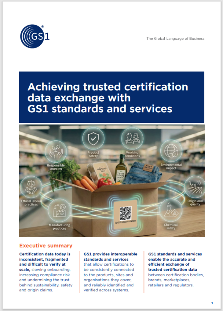 Hoe GS1 helpt bij efficiënt en betrouwbaar data delen over certificaten van producten en organisatie - GS1 Standards And Services