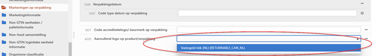 Statiegeld op blik - welke informatie vul je in GS1 Data Source in? - Webinterface 1