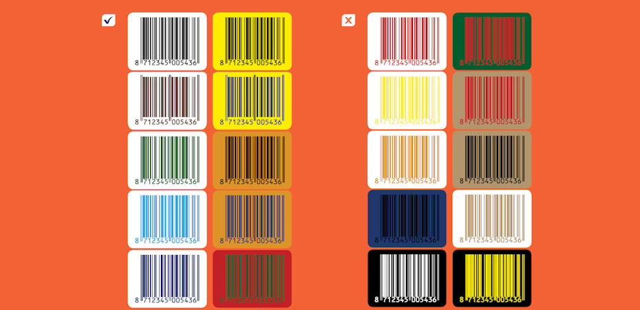 Barcode symbols - Kleurcombinaties voor symbolen