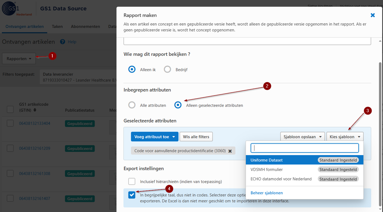 Hoe werkt webinterface voor afnemers? - Template Gebruiken Afb.