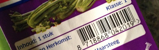 Product data for logistics, government and consumers - Consumentenverpakking bleekselderij