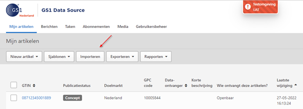 Importeren Aangepaste Excel Voor Doorpubliceren