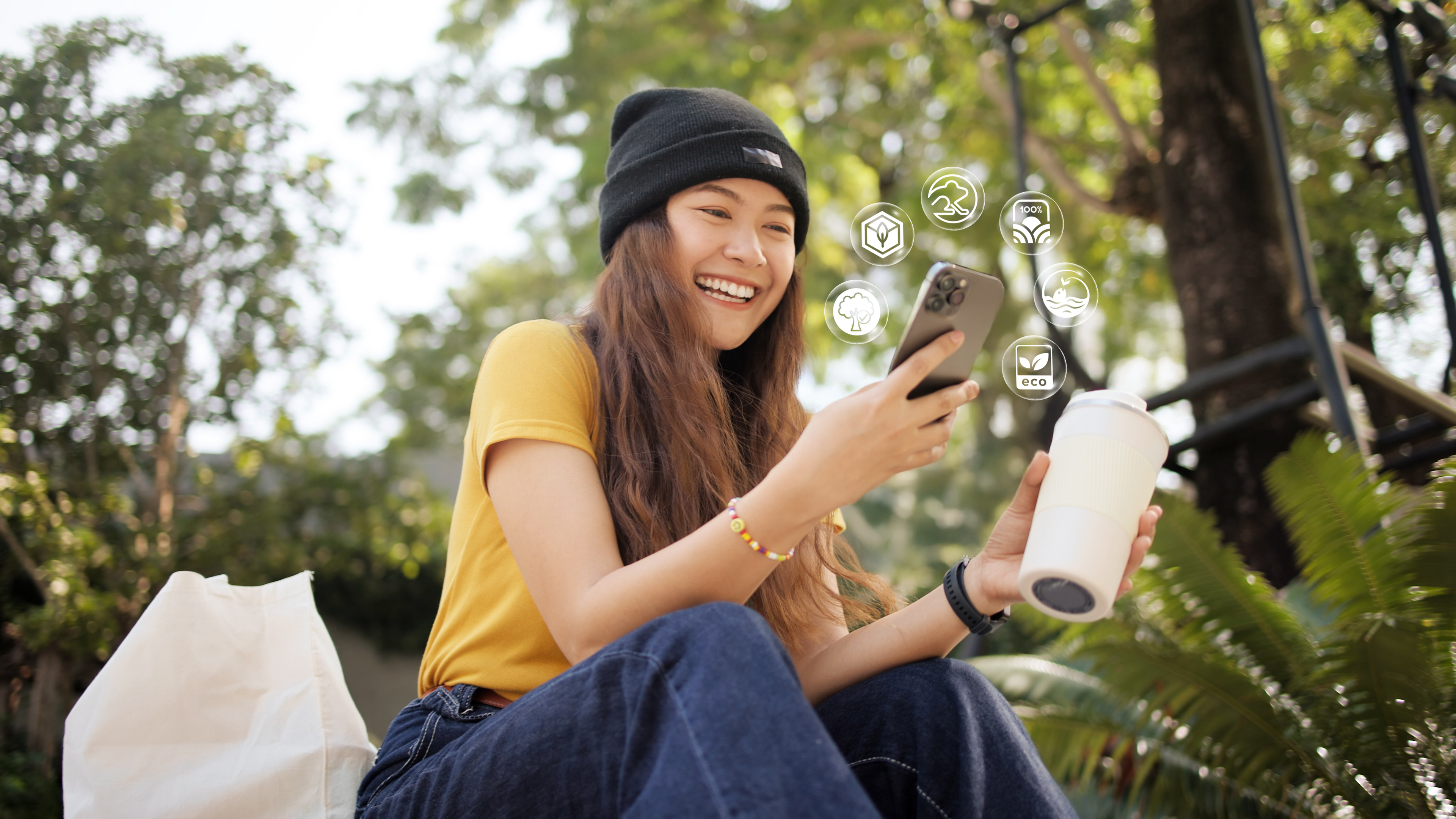 Man met tablet in winkel